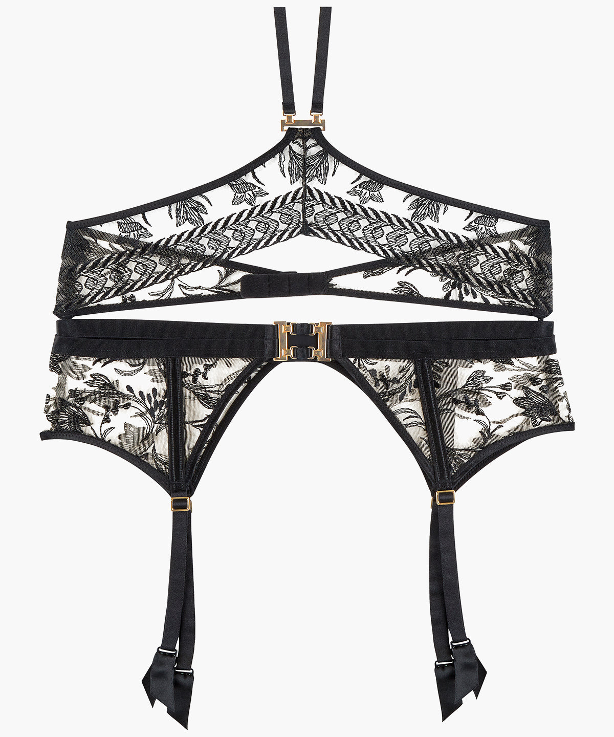 couple sex toy set Leopard Print Lingerie Set With Garter Belt And Stockings on Luulla