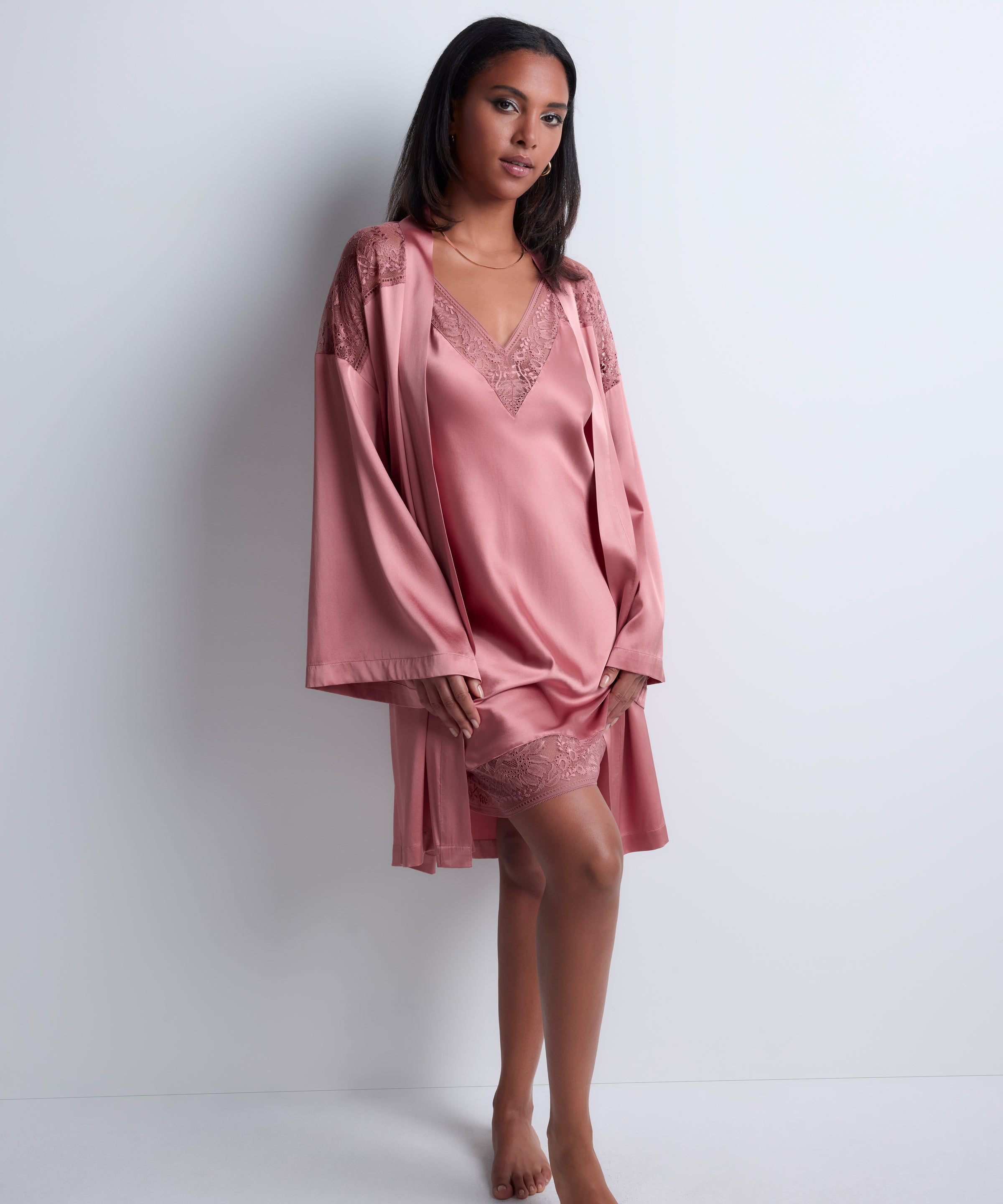 Midnight Whisper Kimono Warm Pink