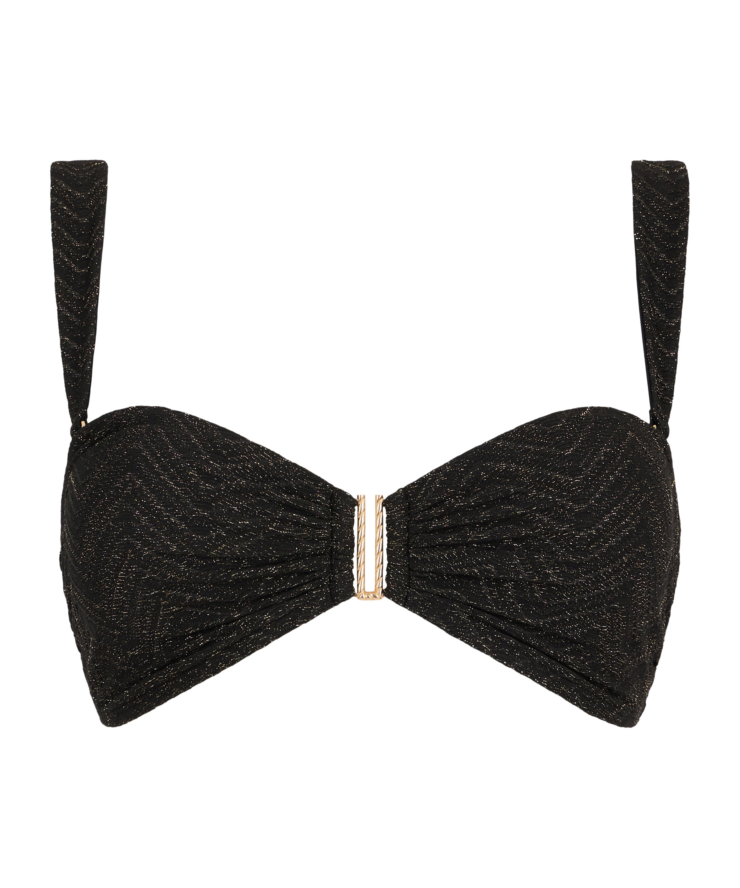 Golden Horizon Haut de maillot de bain Bandeau coques amovibles Black