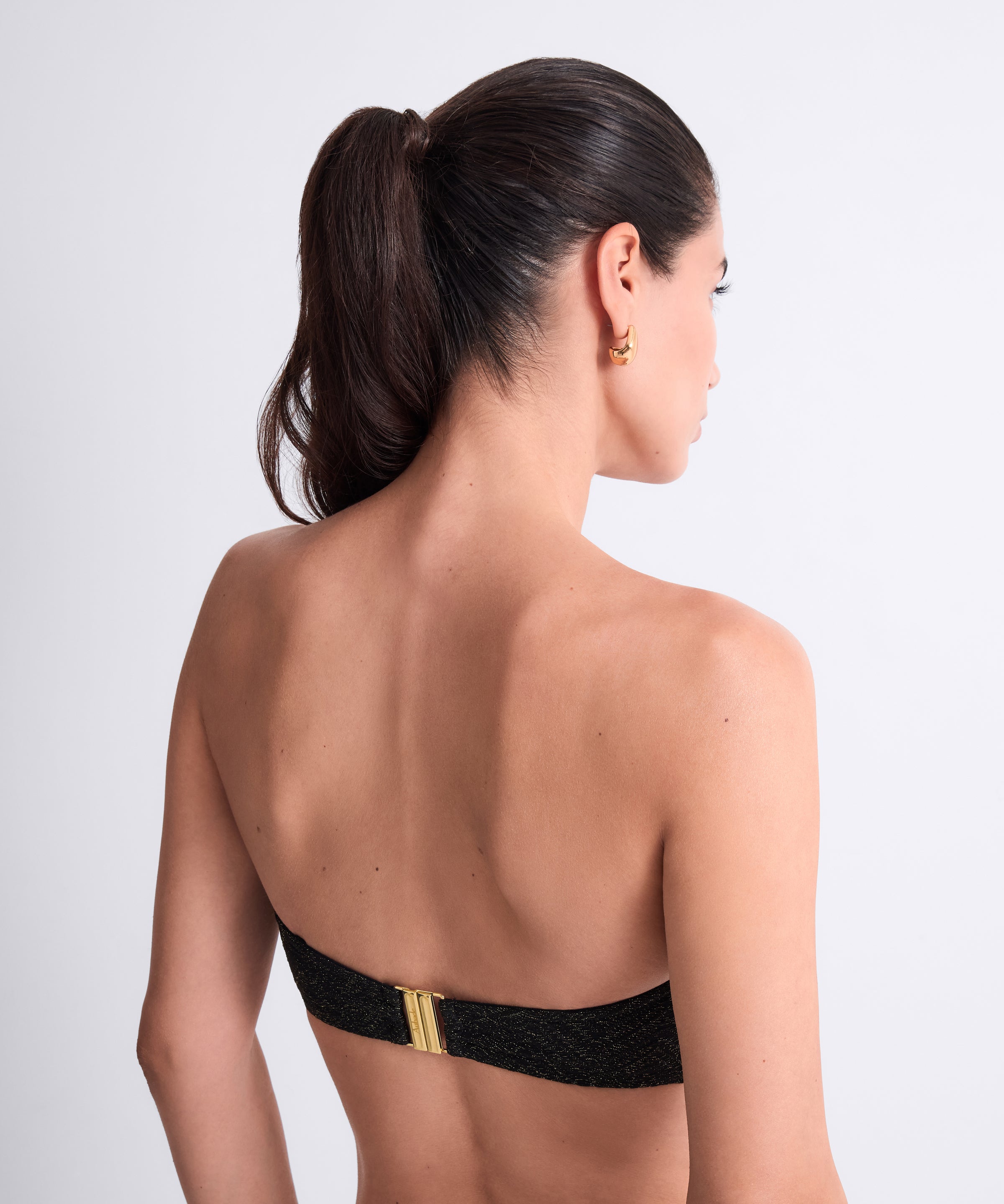 Golden Horizon Haut de maillot de bain Bandeau coques amovibles Black