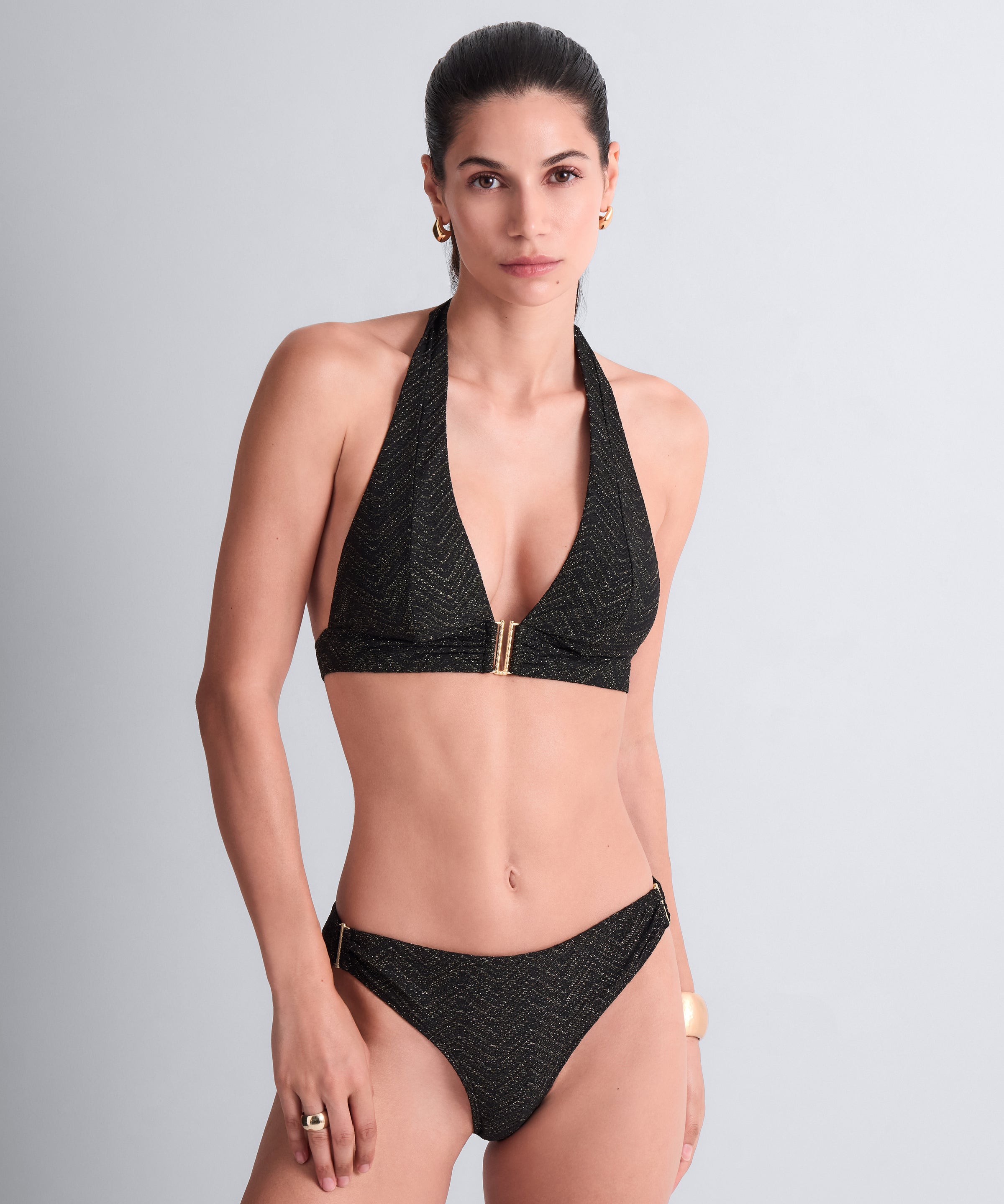 Golden Horizon Bas de maillot de bain tanga Black