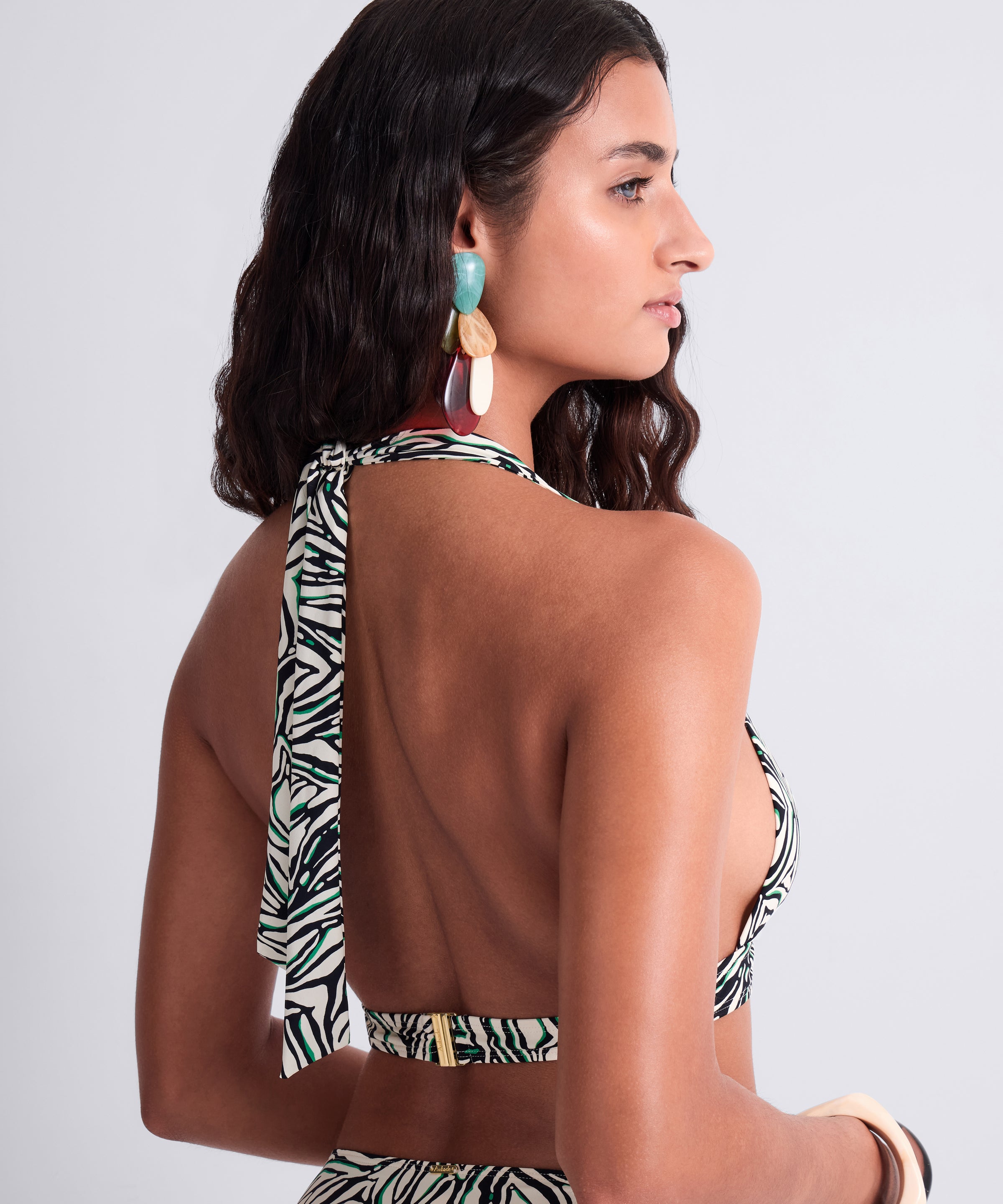 Tropical Splash Haut de maillot de bain Triangle Wild Stripes