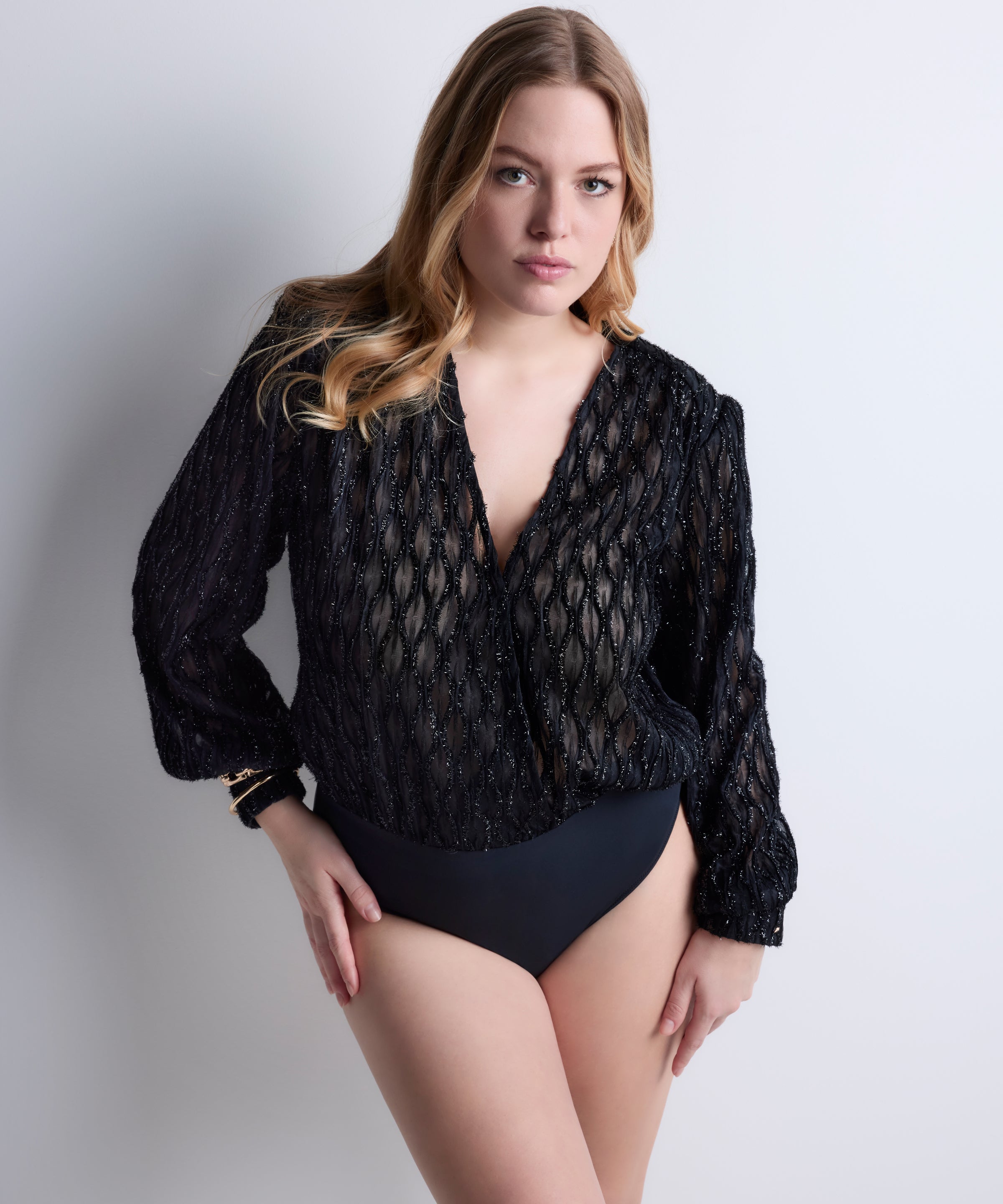 Les Bodys by Aubade Body Manches Longues Black