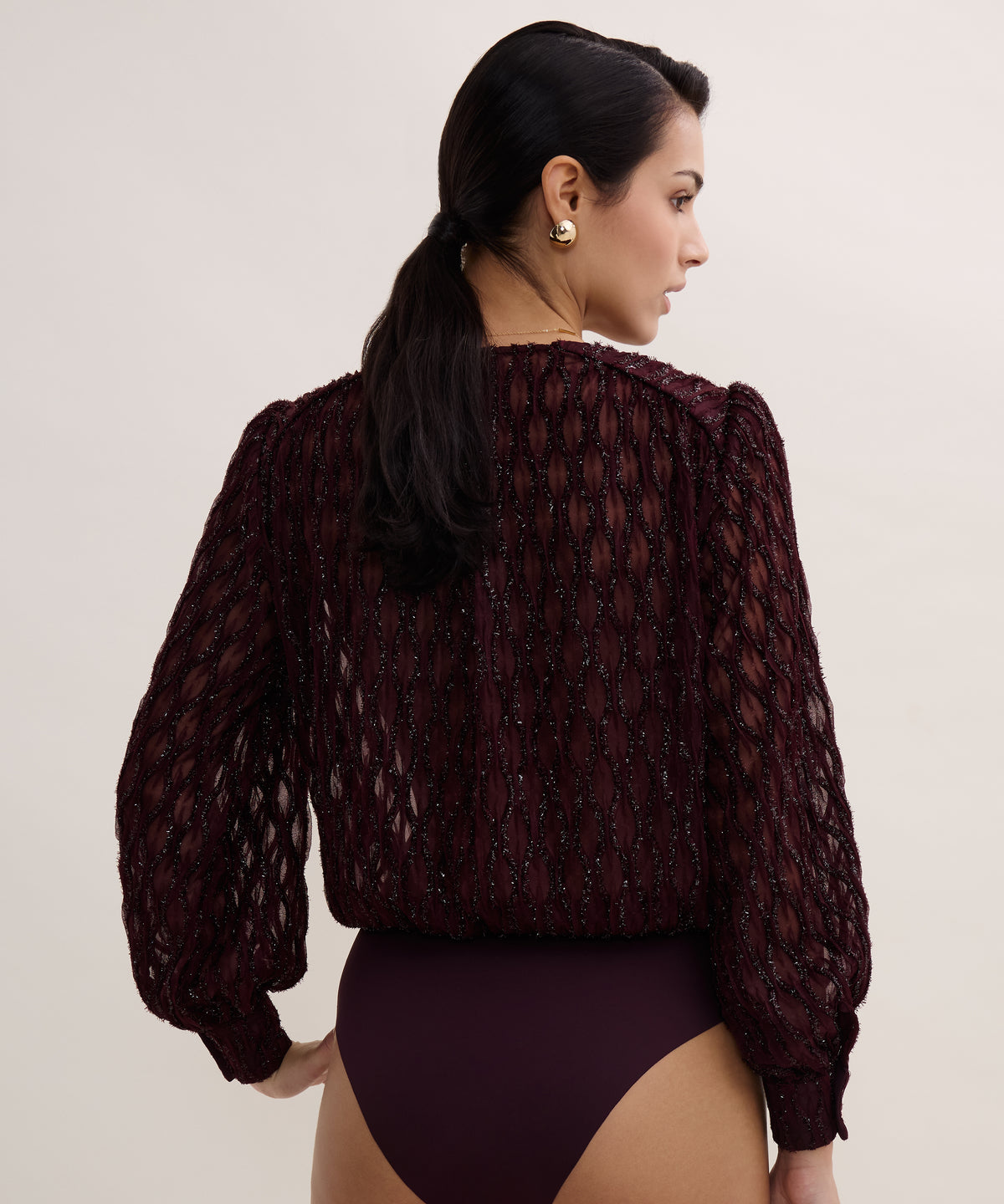 Les Bodys by Aubade Body Manches Longues Supreme Burgundy
