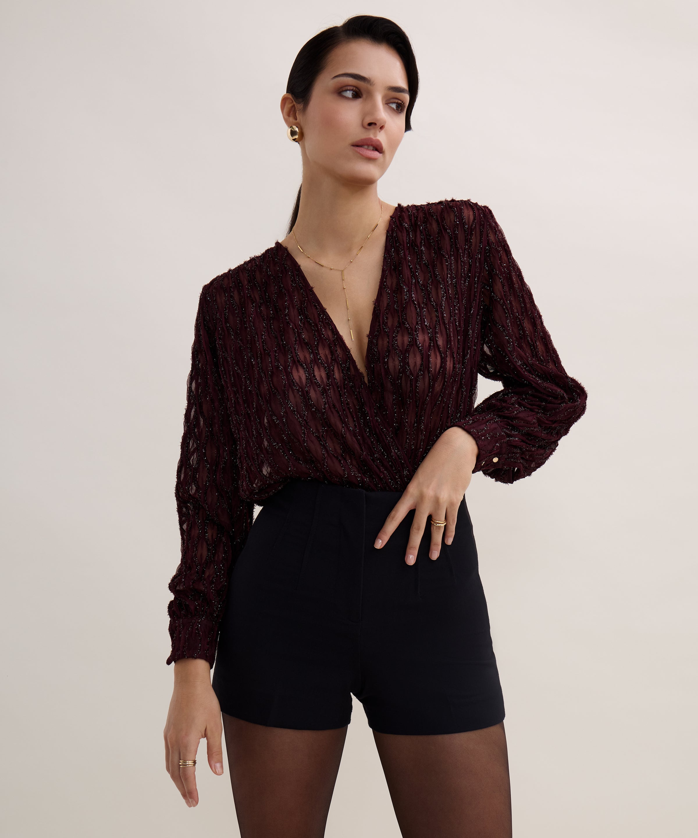 Les Bodys by Aubade Body Manches Longues Supreme Burgundy