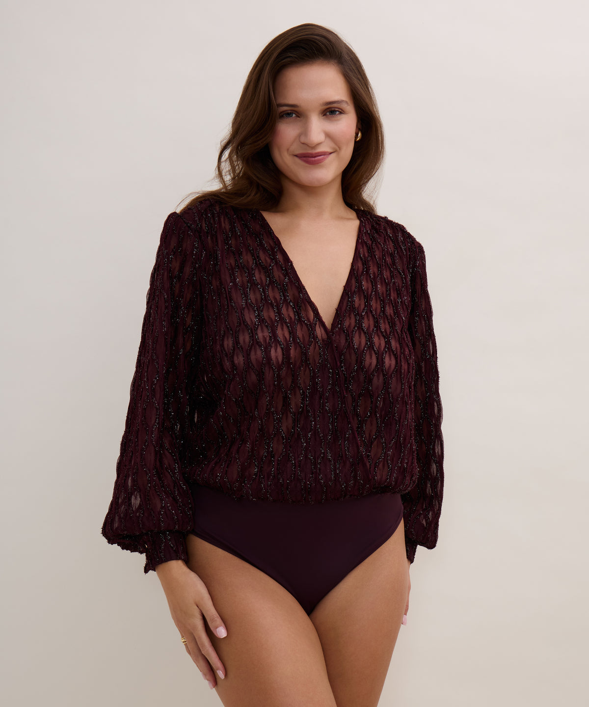 Les Bodys by Aubade Body Manches Longues Supreme Burgundy