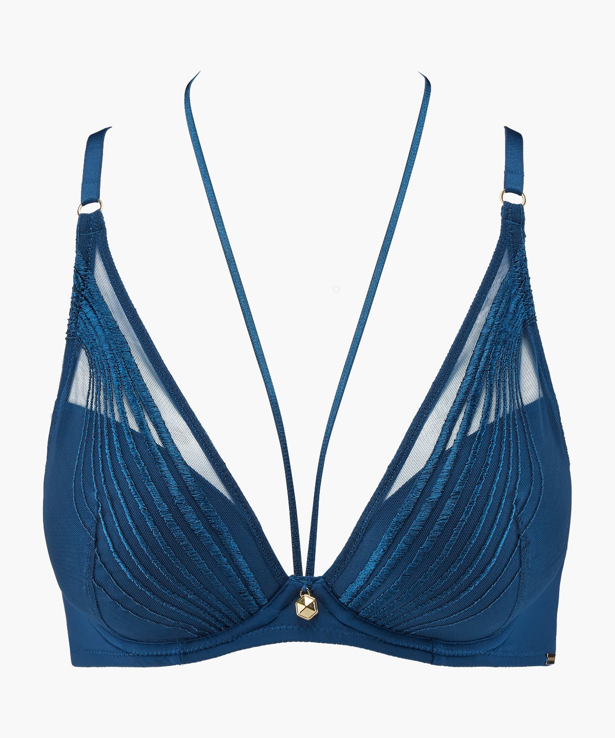 Soutien-gorge Aubade Écrin Noir UEN81 - Push-up Plongeant Foulard, Taille FR90C/EU75C - Neuf Avec étiquettes