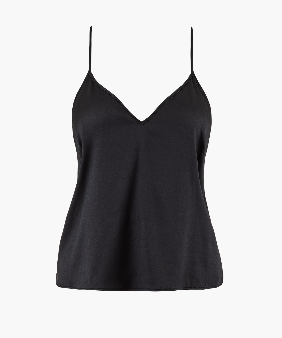 Silk Desire Top à fines bretelles Noir
